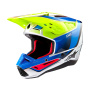 Casque Cross Alpinestars S-M5 Giallo vela Smalto fluo Blu Argento
