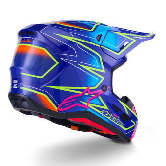 Alpinestars S-M7 Blu fuso Rosa Giallo fluo lucido