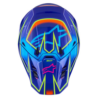 Alpinestars S-M7 Blu fuso Rosa Giallo fluo lucido