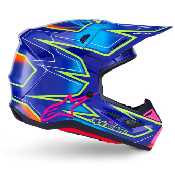 Alpinestars S-M7 Blu fuso Rosa Giallo fluo lucido