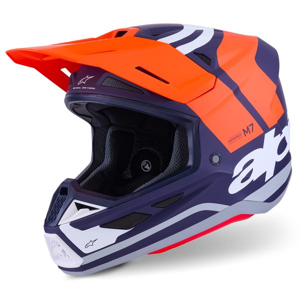 Cross Alpinestars S-M7 Core Arancione Blu Opaco Cross Alpinestars S-M7 Core Arancione Blu Opaco
