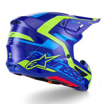 Alpinestars S-M7 Deed Blu Giallo Fluo Lucido