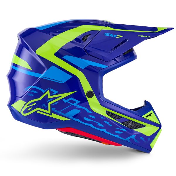 Alpinestars S-M7 Deed Blu Giallo Fluo Lucido