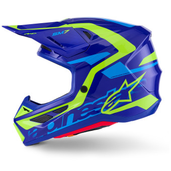 Alpinestars S-M7 Deed Blu Giallo Fluo Lucido