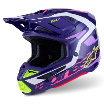 Casque Cross Alpinestars S-M7 Deed Viola Rosa Lucido Casque Cross Alpinestars S-M7 Deed Viola Rosa Lucido