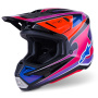 Casque Cross Alpinestars S-M7 Fusibile Blu Viola Rosa Lucido