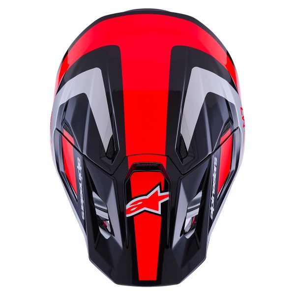 Alpinestars S-M7 Rise Nero Argento Rosso Fluo Lucido
