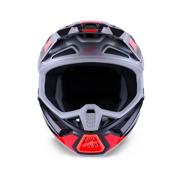 Alpinestars S-M7 Rise Nero Argento Rosso Fluo Lucido