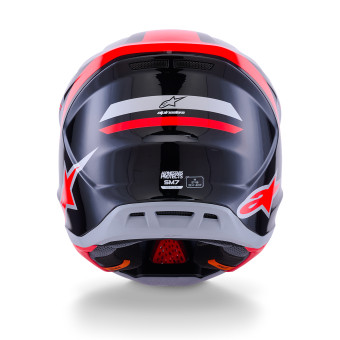 Alpinestars S-M7 Rise Nero Argento Rosso Fluo Lucido