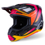 Casque Cross Alpinestars S-M7 Aumento Nero Giallo Rosa Lucido