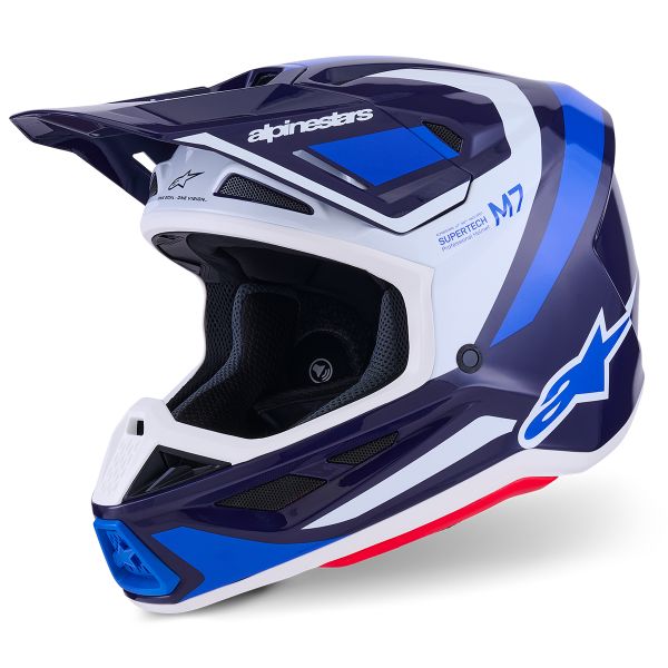 Cross Alpinestars S-M7 Blu Bianco Lucido Cross Alpinestars S-M7 Blu Bianco Lucido