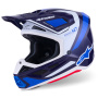 Casque Cross Alpinestars S-M7 Blu Bianco Lucido