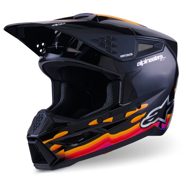 Cross Alpinestars S-M7 Nero solido lucido Cross Alpinestars S-M7 Nero solido lucido