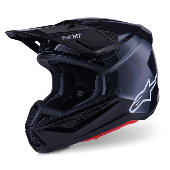 Casque Cross Alpinestars S-M7 Nero solido lucido