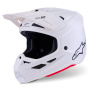 Casque Cross Alpinestars S-M7 Bianco solido lucido