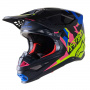 Casque Cross Alpinestars S-M8 Echo Nero Blu Giallo Rosa
