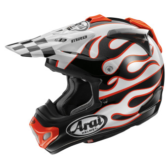 Casque Cross Arai MX-V Evo Flame White Casque Cross Arai MX-V Evo Flame White