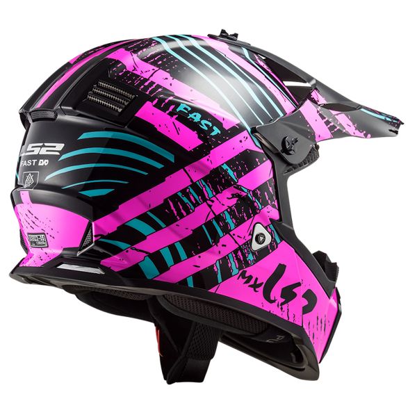 LS2 Fast Evo Verve Black Fluo Pink MX437