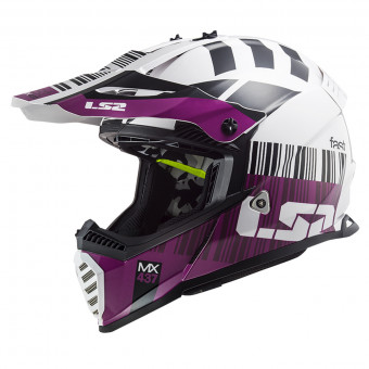 Casque Cross LS2 Fast Evo Xcode White Purple MX437 Casque Cross LS2 Fast Evo Xcode White Purple MX437