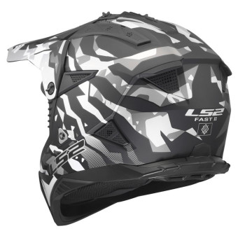 LS2 Fast II Grotesk Black Grey MX708