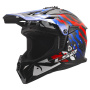 Casque Cross LS2 Fast II Grotesk White Blue Red MX708