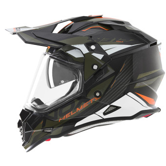 Casque Cross NOX N312 Track Kaki Shiny Orange
