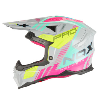 Casque Cross NOX N634 Storm Grey Nardo Pink