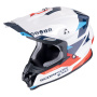 Casque Cross Scorpion VX-16 Evo Air Rod Bianco Rosso Blu