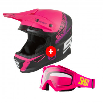Cross SHOT Furious Storm Black Fushia Matt + Assault Neon Pink