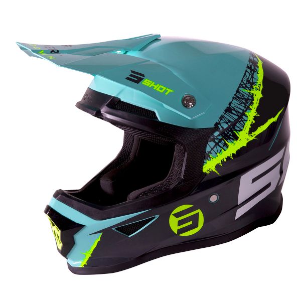 SHOT Furious Storm Grey Green Neon Yellow Glossy + Assault Neon Yellow