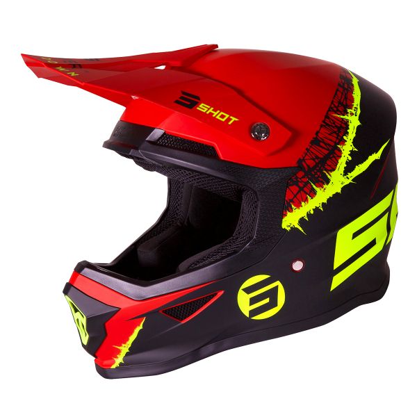 SHOT Furious Storm Lime Red Matt + Assault Neon Yellow