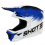Casque Cross SHOT Furious Versus White Blue Bambino