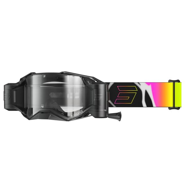 Maschera Cross SHOT Occhiali Lite Roll-off Devil nero opaco