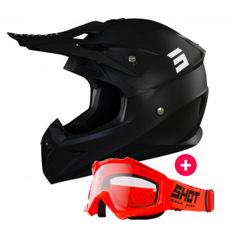 Casque Cross SHOT Pulse Matt Black + Assault Neon Orange Casque Cross SHOT Pulse Matt Black + Assault Neon Orange