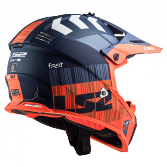 LS2 Fast Evo Mini Xcode Fluo Oranhe Blue MX437J