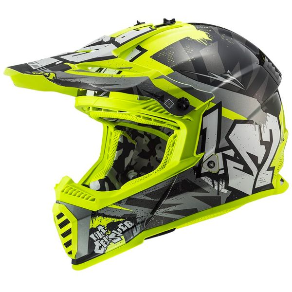 Bambini LS2 Fast II Mini Crusher Black Yellow MX437