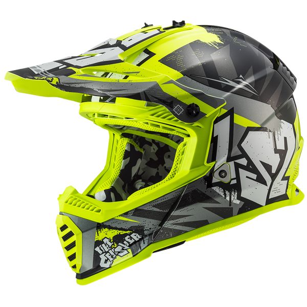 Bambini LS2 Fast Evo Mini Crusher Black Yellow MX437J