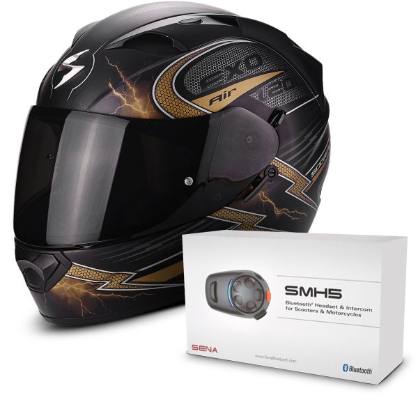 Casco Moto Scorpion EXO 1200 Air Fulgur Matt Black Gold Al Miglior Prezzo |  iCasque.it
