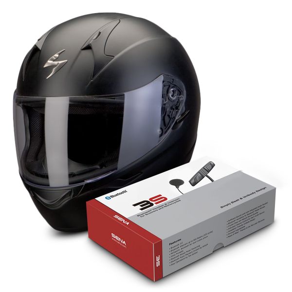 Integrale Scorpion EXO 410 Air Nero Opaco + Sena 3S Bluetooth Kit
