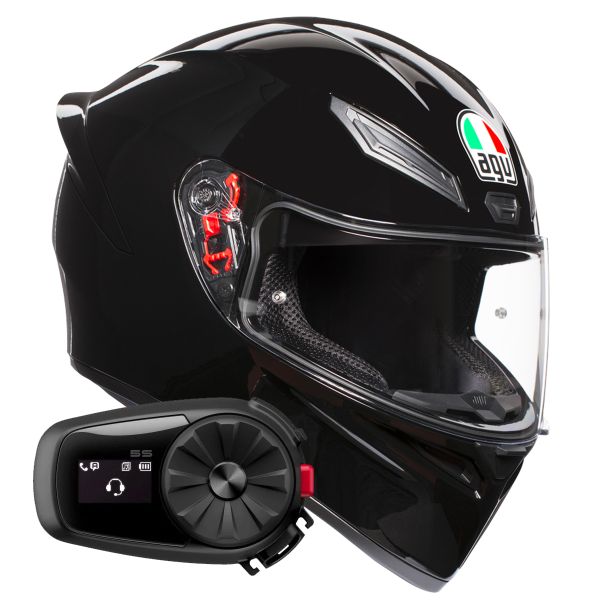 Integrale AGV K1 S Mono Black + Kit Bluetooth 5S Solo