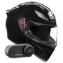 Casque Integrale AGV K1 S Mono Black + Kit Bluetooth Lokui K30