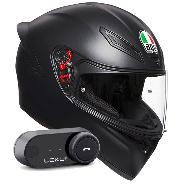 Integrale AGV K1 S Mono Matt Black + Kit Bluetooth Lokui K30 Integrale AGV K1 S Mono Matt Black + Kit Bluetooth Lokui K30