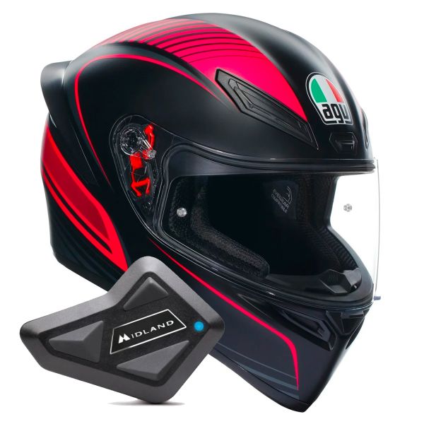 Integrale AGV K1 S Multi Warmup Black Pink + Kit Bluetooth BT Mini