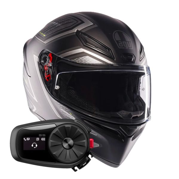 Integrale AGV K1 S Sling Matt Black Grey + Kit Bluetooth 5S Solo