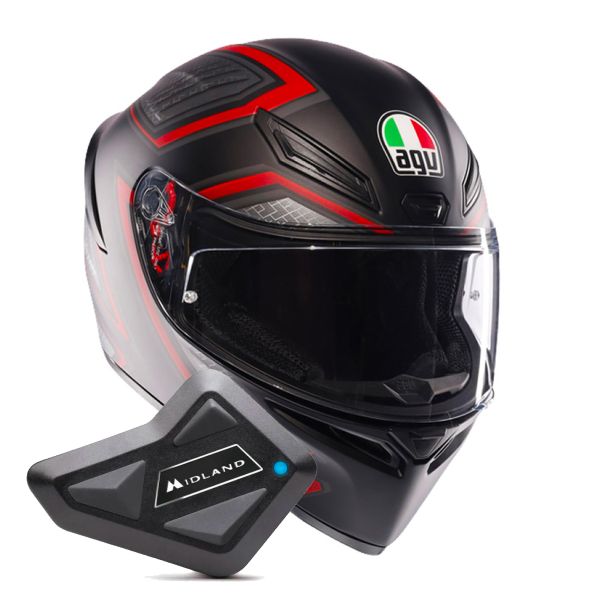 Agv K1 S Sling Casque De Moto Noir/rouge Mat For Sale AGV K1 S Sling Pour Casque De Moto Noir Mat Rouge M Casque Integral
