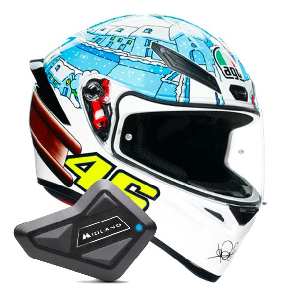 Integrale AGV K1 S Top Rossi Winter Test 2017 + Kit Bluetooth BT Mini