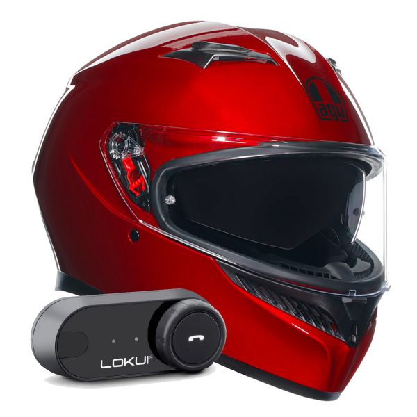 Integrale AGV K3 Mono Competition Red + Kit Bluetooth Lokui K30 Integrale AGV K3 Mono Competition Red + Kit Bluetooth Lokui K30