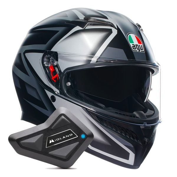 Integrale AGV K3 Multi Compound Black Grey + Kit Bluetooth BT Mini