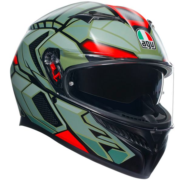 Integrale AGV K3 Multi Decept Matt Black Green Red Integrale AGV K3 Multi Decept Matt Black Green Red