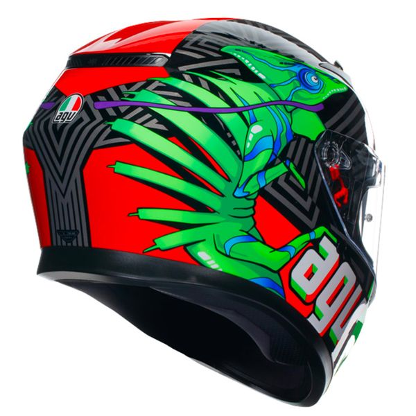 AGV K3 Multi Kameleon Black Red Green + Kit Bluetooth Lokui K30